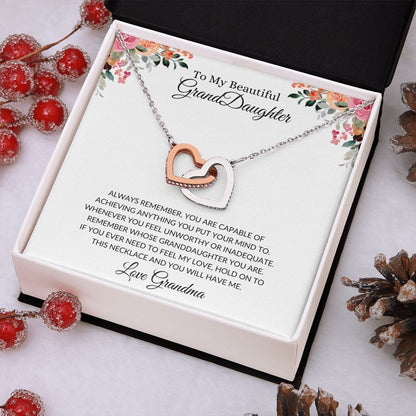 To My Beautiful Granddaughter | Interlocking Hearts Necklace Helenity Gift Shop