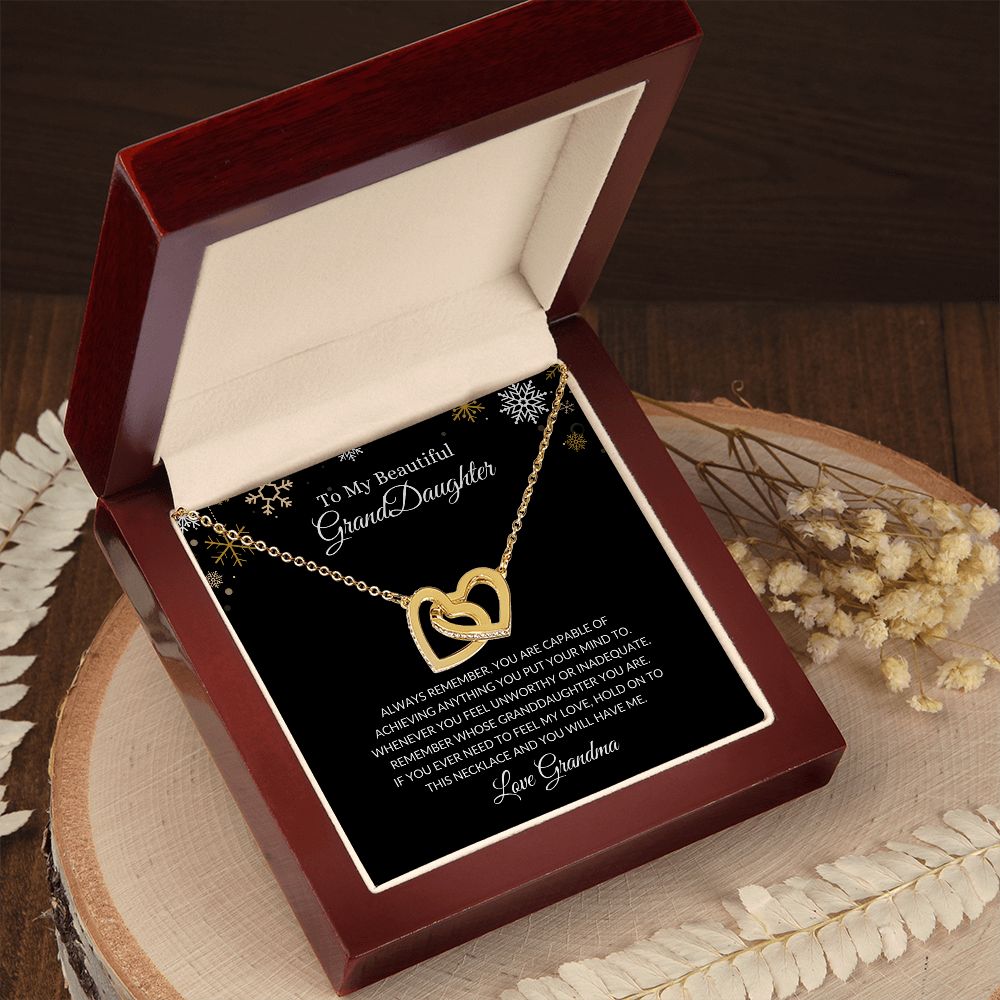 To My Beautiful Granddaughter | You are Capable Interlocking Heart Necklace Helenity Gift Shop