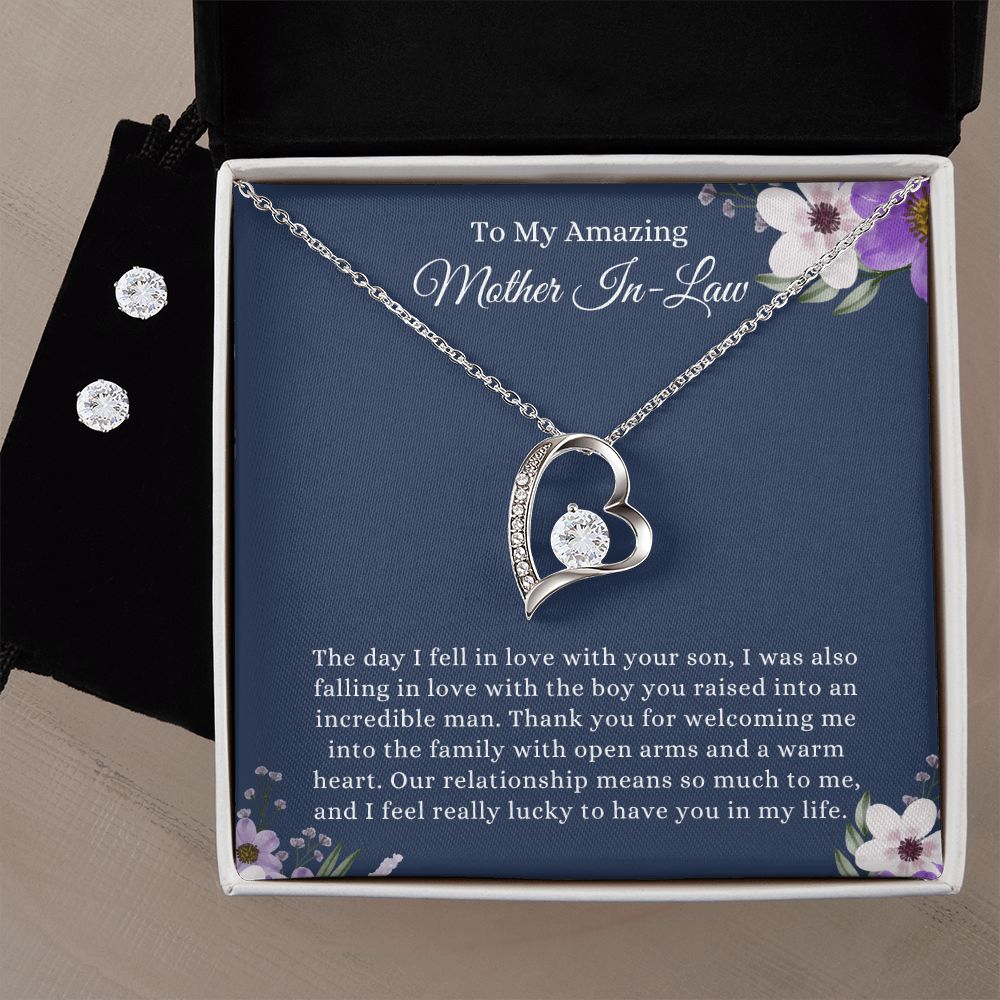 My Amazing Mother In-Law, Thank You | Forever Love Necklace & Earring Set