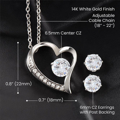 My Amazing Mother In-Law, Thank You | Forever Love Necklace & Earring Set