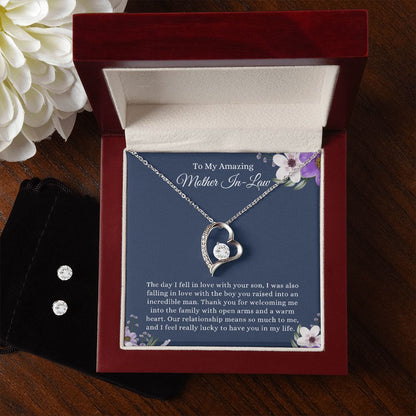 My Amazing Mother In-Law, Thank You | Forever Love Necklace & Earring Set