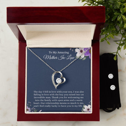 My Amazing Mother In-Law, Thank You | Forever Love Necklace & Earring Set