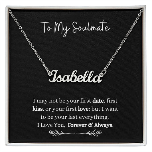 To My Soulmate | Customize Name Necklace Polished Stainless Steel / Standard Box Helenity Gift Shop