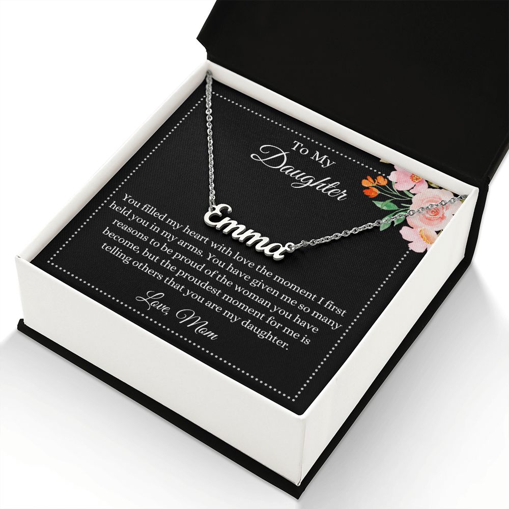 To My Daughter, Love Mom | Custom Name Necklace Helenity Gift Shop