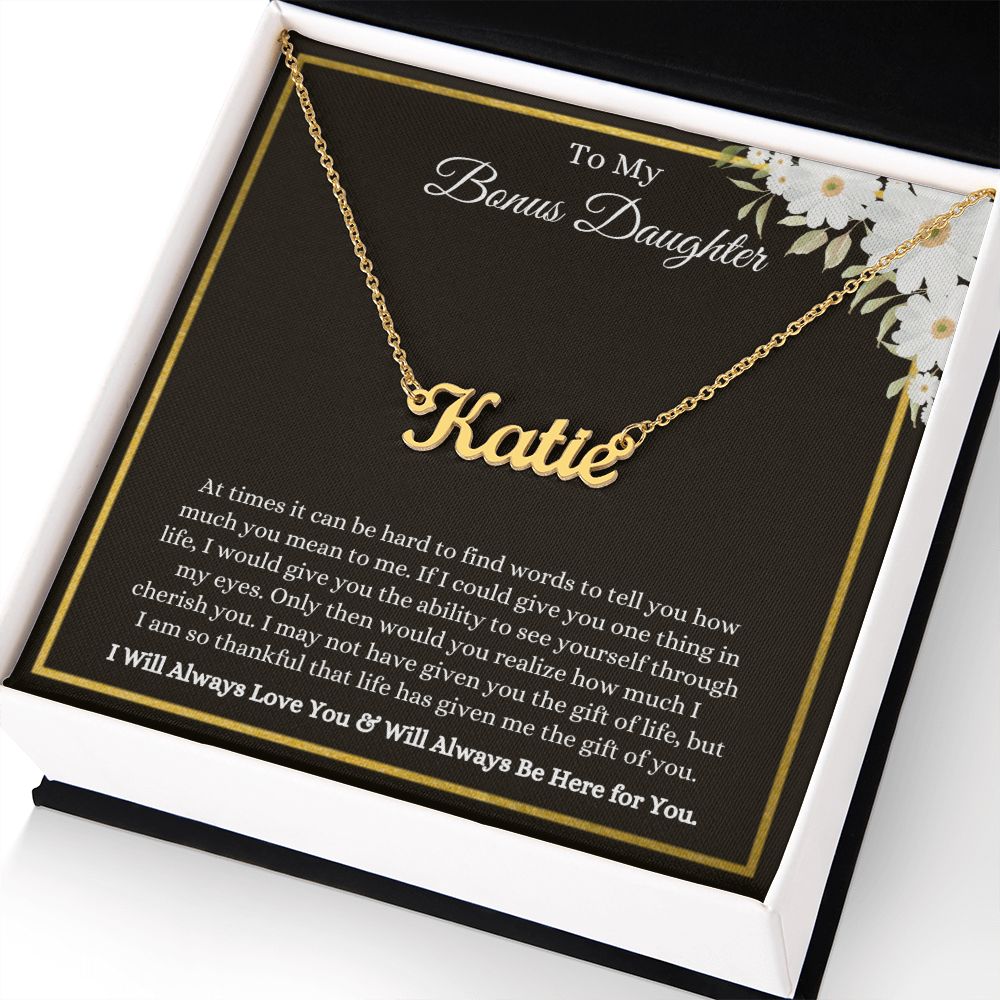 To My Bonus Daughter | Custom Name Necklace Helenity Gift Shop