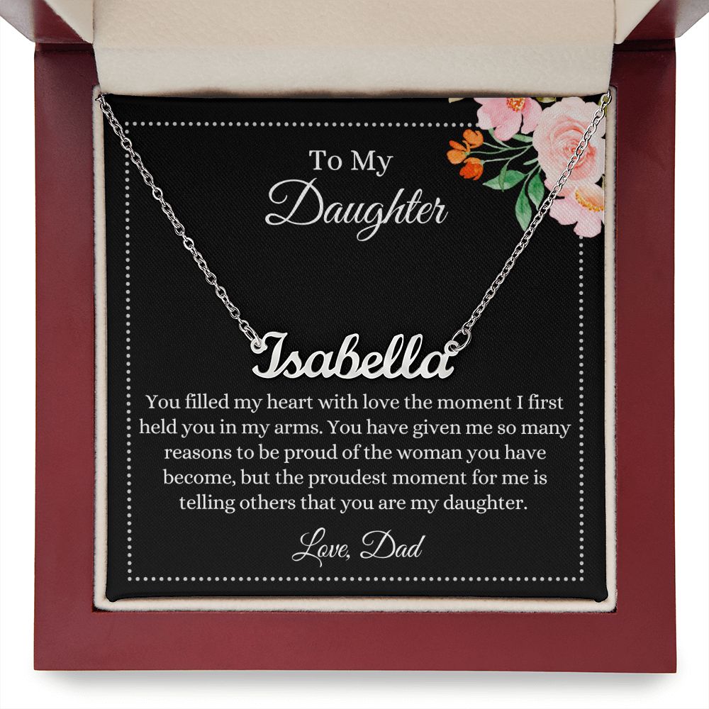 To My Daughter, Love Dad | Custom Name Necklace Helenity Gift Shop