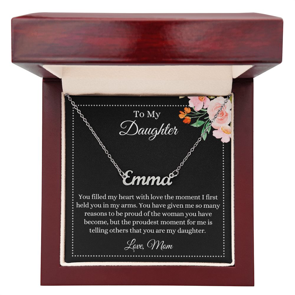 To My Daughter, Love Mom | Custom Name Necklace Helenity Gift Shop