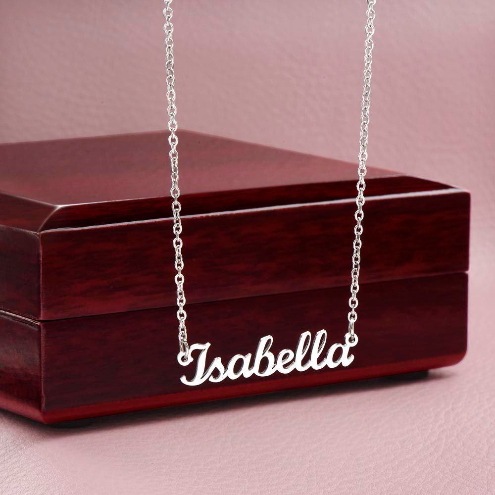 CustomizeMe-Name Necklace (no message card) Polished Stainless Steel / Luxury Box Helenity Gift Shop