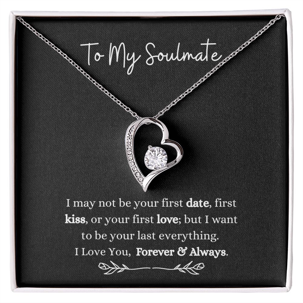 To My Soulmate | Forever Love Necklace 14k White Gold Finish / Standard Box Helenity Gift Shop
