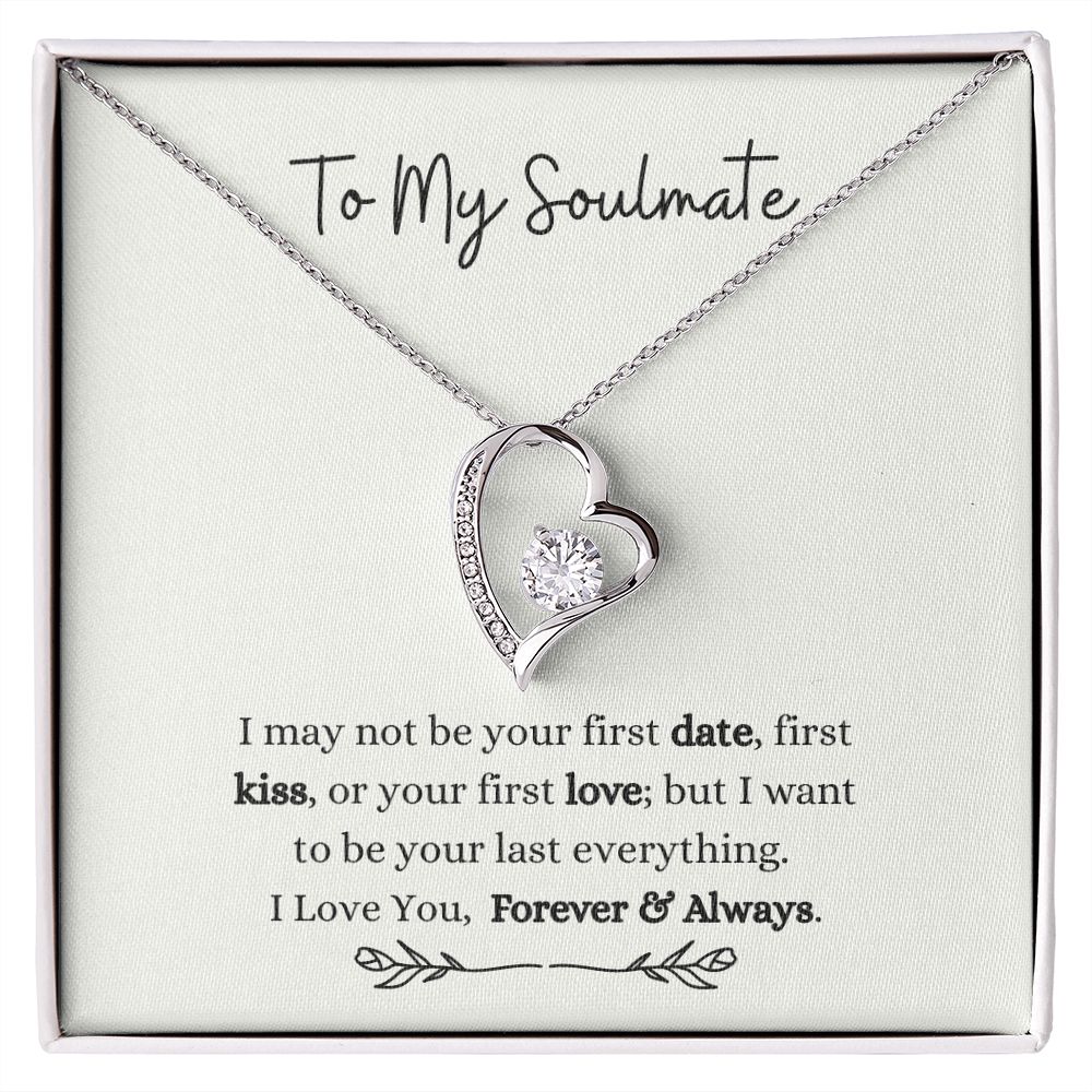 To My Forever & Always Soulmate | Forever Love Necklace 14k White Gold Finish / Standard Box Helenity Gift Shop