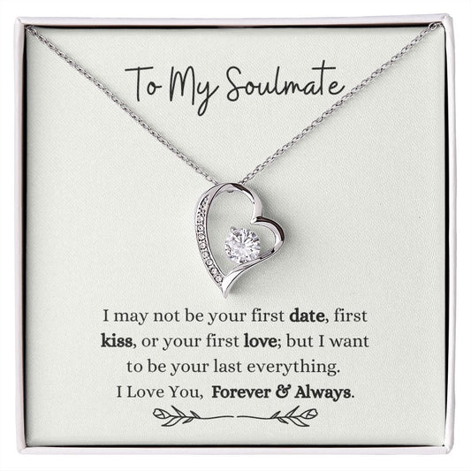 To My Forever & Always Soulmate | Forever Love Necklace 14k White Gold Finish / Standard Box Helenity Gift Shop