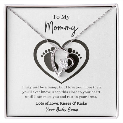 To My Mommy | I Love You More than You'll Ever Know (Forever Love Necklace) 14k White Gold Finish / Standard Box Helenity Gift Shop