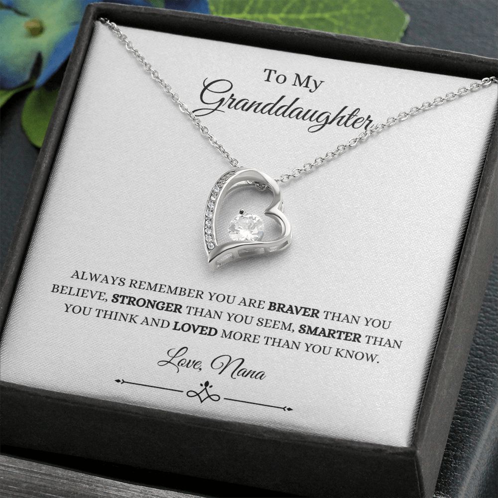 To My Granddaughter, You are Braver than You Believe | Forever Love Necklace Helenity Gift Shop