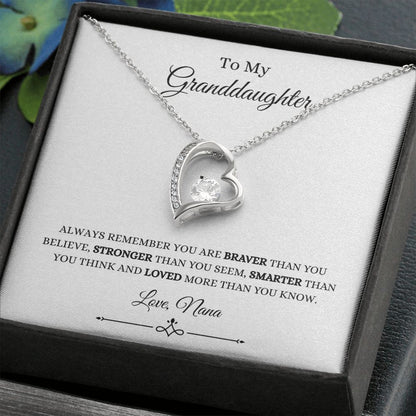 To My Granddaughter, You are Braver than You Believe | Forever Love Necklace Helenity Gift Shop