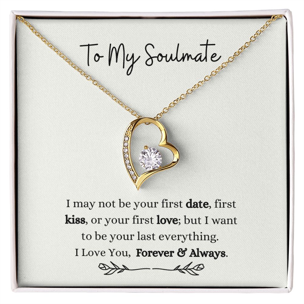 To My Forever & Always Soulmate | Forever Love Necklace 18k Yellow Gold Finish / Standard Box Helenity Gift Shop