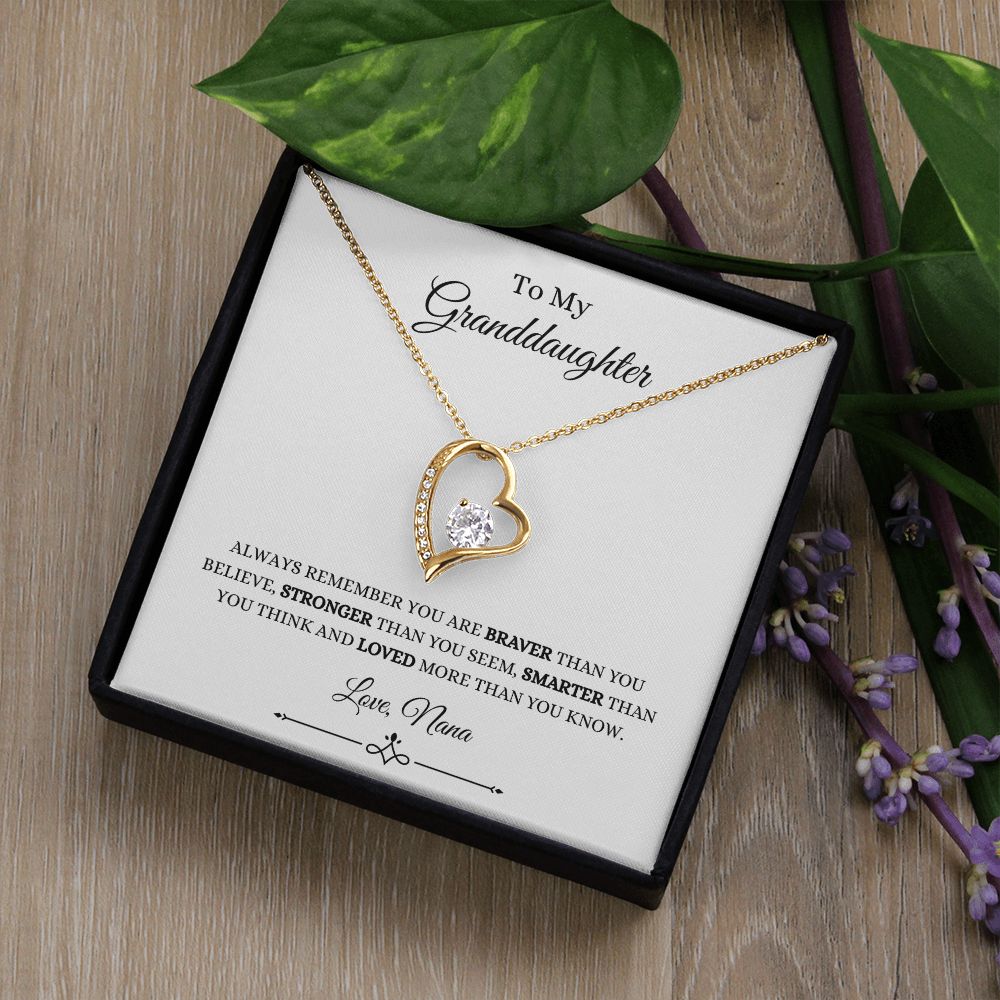 To My Granddaughter, You are Braver than You Believe | Forever Love Necklace Helenity Gift Shop