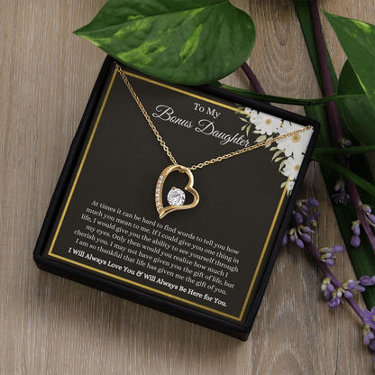 To My Bonus Daughter, Thankful for You | Forever Love Necklace Helenity Gift Shop