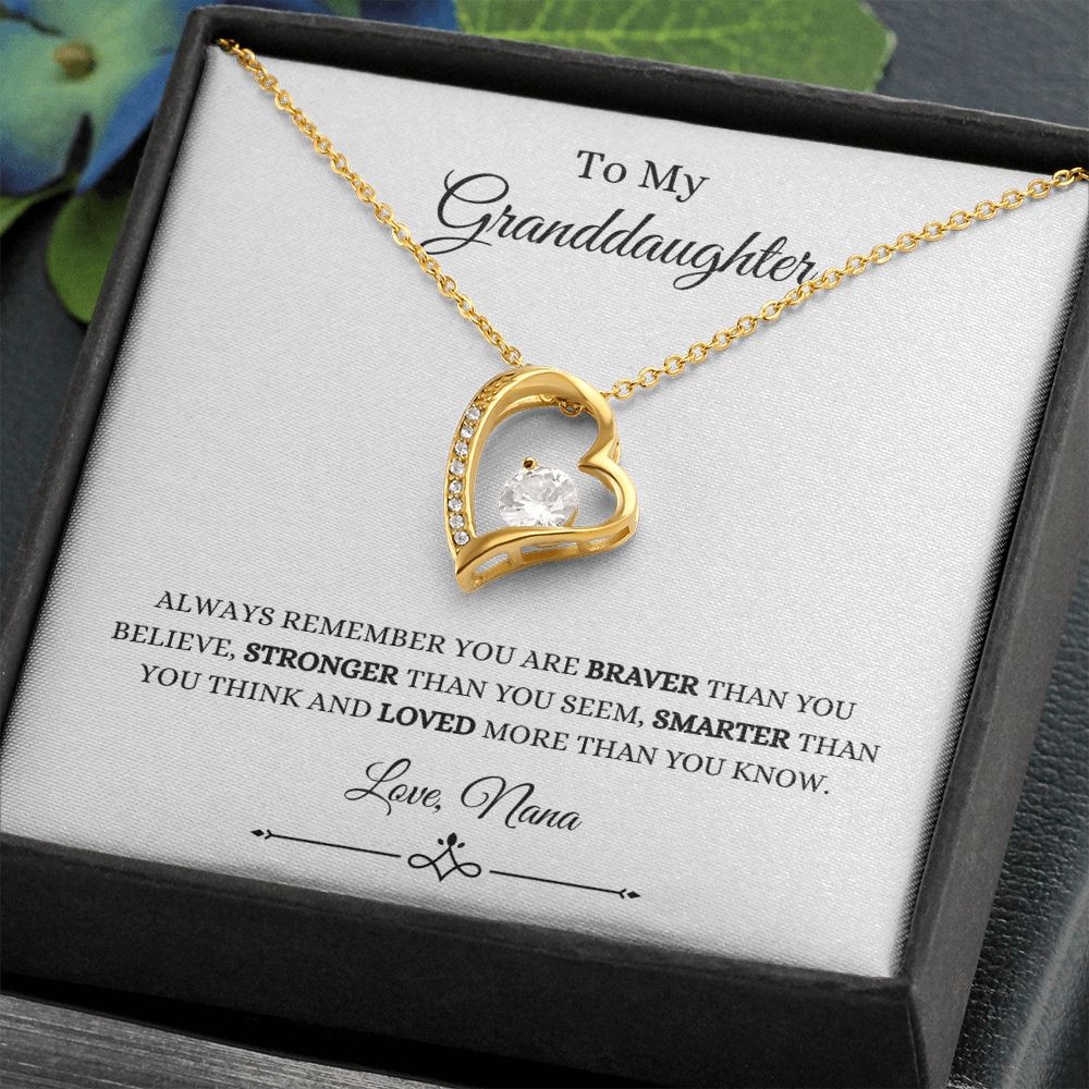 To My Granddaughter, You are Braver than You Believe | Forever Love Necklace Helenity Gift Shop