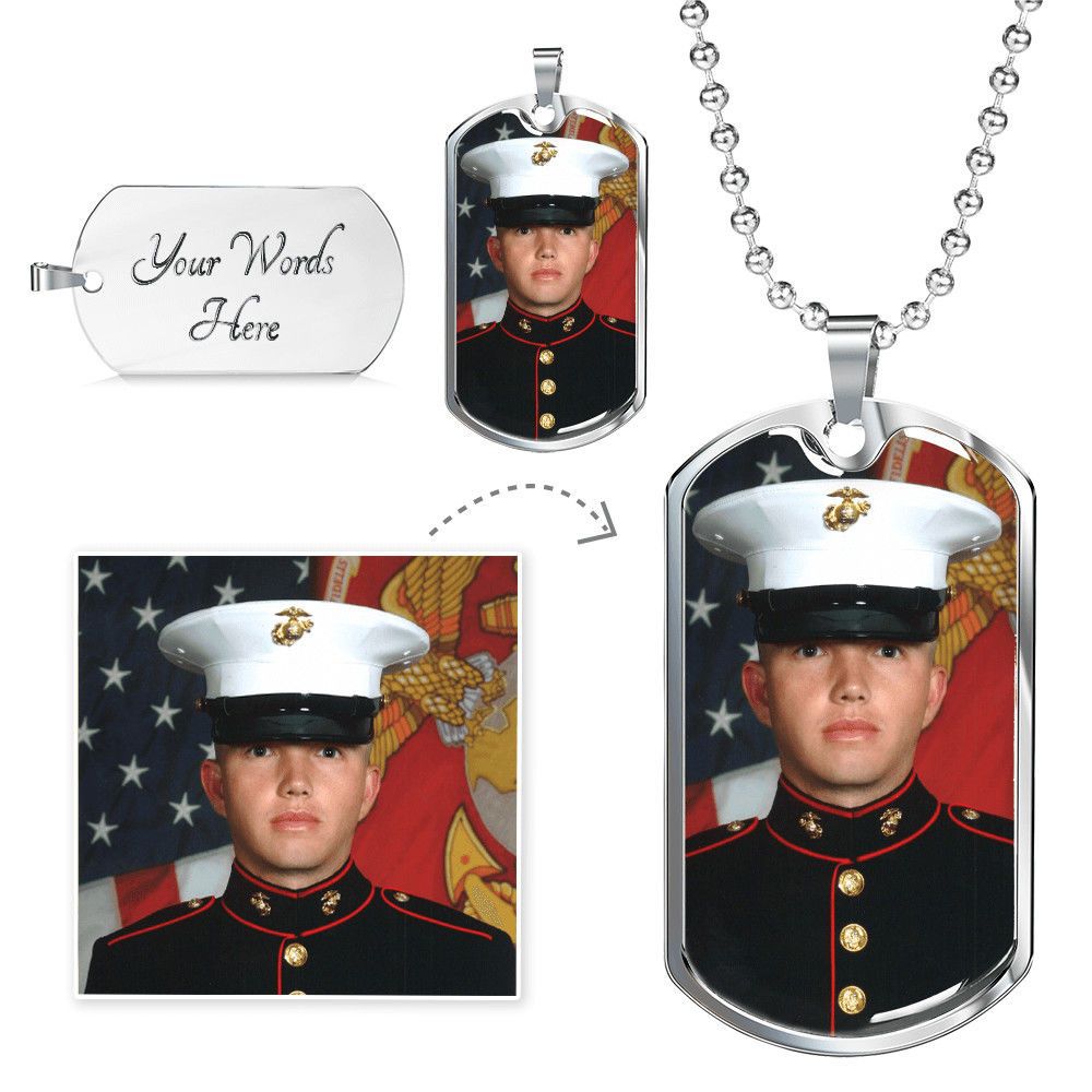 CustomizeMe-Dog Tag with Chain Military Chain (Silver) / Yes Helenity Gift Shop