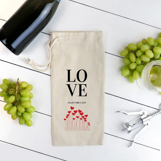 LOVE Valentine's Day Wine Bag (Heart Balloons) Helenity Gift Shop