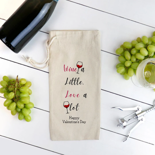 Wine a Little, Laugh a Lot - Valentine's Day Wine Bag Helenity Gift Shop